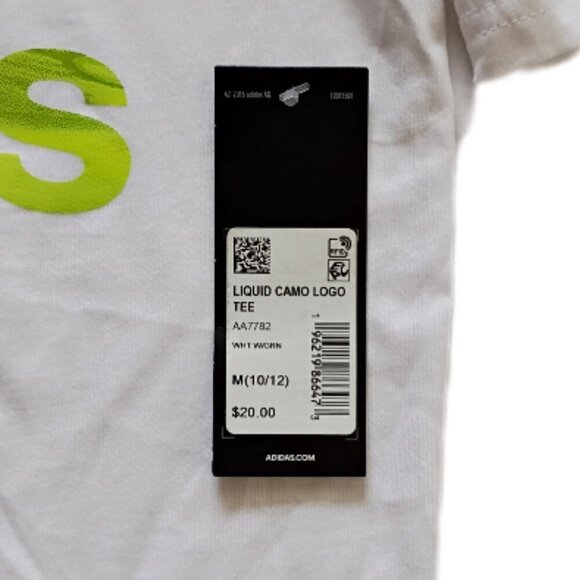 Adidas Camo Logo Graphic T-Shirt White Youth Size M Athletic Casual Tee - Picture 3 of 8